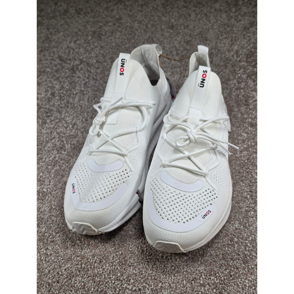 UNOS Neillum White Knit Athletic Sneakers Womens 11-12 Mens 9.5-10.5 098-12-0101